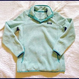 L.L. Bean Sweater Fleece Pullover Turquoise Small